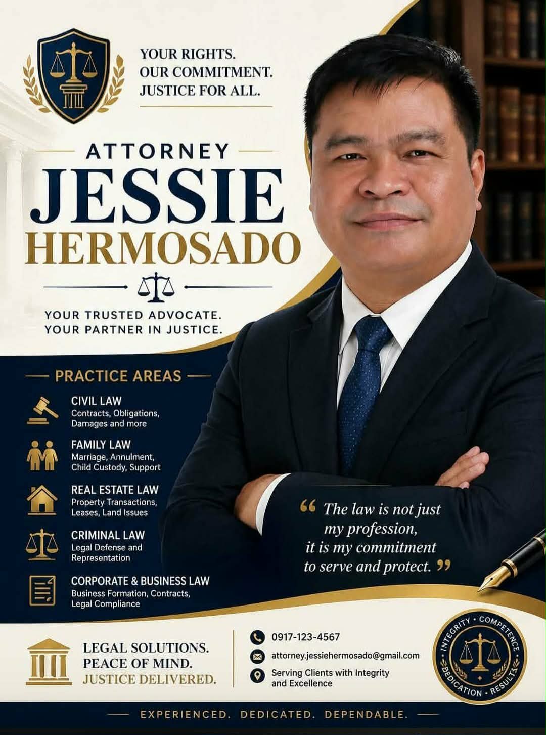 Attorney Jessie Hermosado legal services poster